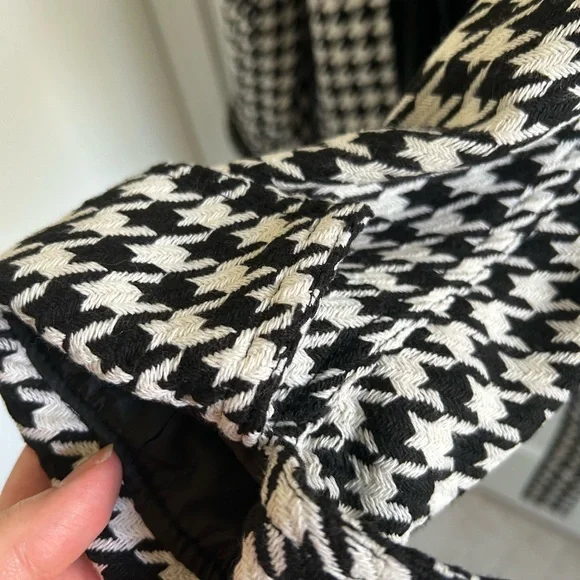 NEW Jou Jou Houndstooth Coat Black White Belted Juniors L / XL - Picture 7 of 14